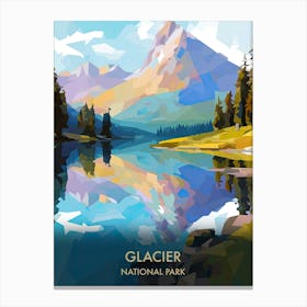 Glacier National Park Travel Poster Illustration Style 2 Canvas Print
