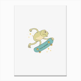 Frog On Skateboard Canvas Print