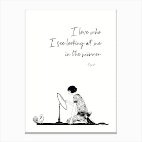 In the Mirror - White Canvas Print