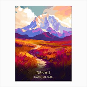 Denali National Park Travel Poster Illustration Style 1 Canvas Print