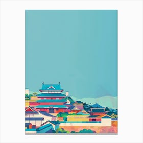 Nijo Castle Kyoto 2 Colourful Illustration Canvas Print
