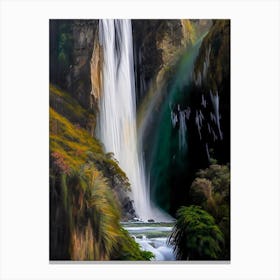 Bridal Veil Falls, New Zealand Nat Viga Style Canvas Print