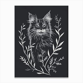 Norwegian Forest Cat Cat Minimalist Illustration 2 Canvas Print