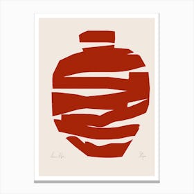 Stripes Vessel In Red Canvas Print