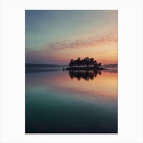 Sunrise On A Lake Canvas Print