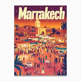 Aihrgdesign A Classic 1960s Travel Poster For Marrakech 3 Canvas Print