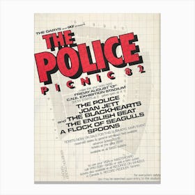 The Police Poster Vintage Pop Rock Band Post Canvas Print