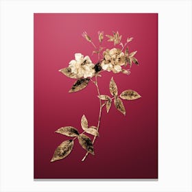 Gold Botanical Hudson Rosehip on Viva Magenta n.2746 Canvas Print