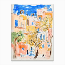 Athens, Dreamy Storybook Illustration 2 Canvas Print