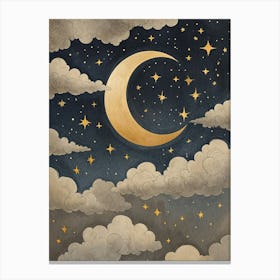 Moon And Stars no1 Canvas Print