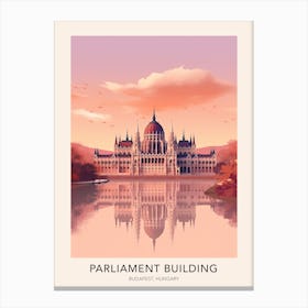 The Parliament Building Budapest Hungary Travel Poster Canvas Print