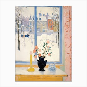 The Windowsill Of Sapporo   Japan Snow Inspired By Matisse 4 Canvas Print