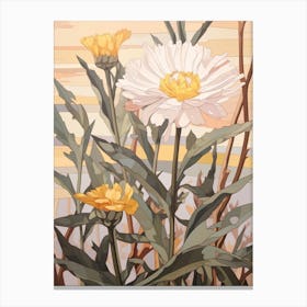 Calendula 2 Flower Painting Canvas Print