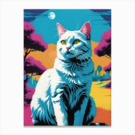 Cat In The Moonlight 2 Canvas Print