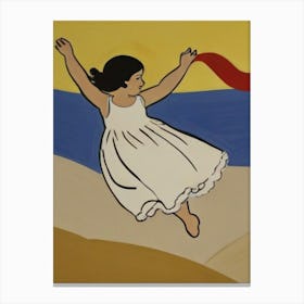 Little Girl In White Dress Canvas Print