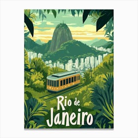 Aihrgdesign A Mid Century Modern Travel Poster For Rio De Janeiro 1 Canvas Print