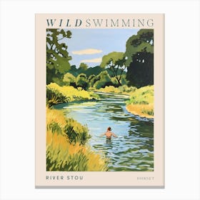 Wild Swimming At River Stou Dorset 1 Poster Canvas Print
