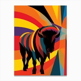Bison Geometric Abstract 7 Canvas Print