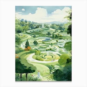 Garden Of Cosmic Speculation United Kingdom Watercolour 3 Canvas Print