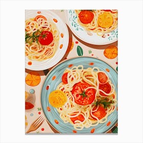 Spaghetti Pasta Food Kitchen Canvas Print