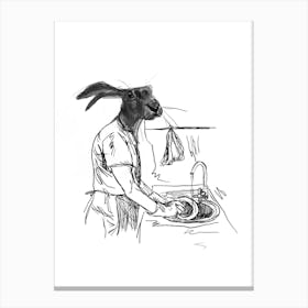 Rabbit In The Kitchen Canvas Print