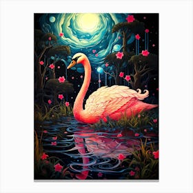 Pink Swan Canvas Print