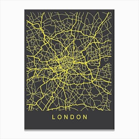 London Map Neon Canvas Print