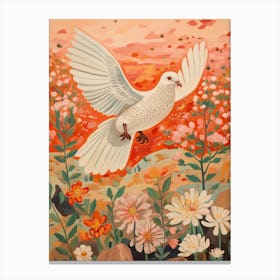 Dove 4 Detailed Bird Painting Canvas Print