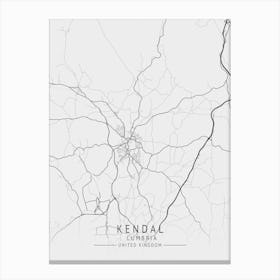 Kendal City Map Canvas Print