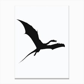 Black Pterodactyl Dinosaur Silhouette Canvas Print