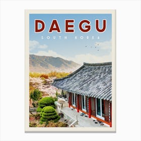 Daegu South Korea Travel Poster Canvas Print
