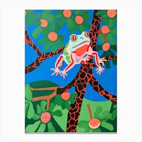 Maximalist Animal Painting Red Eyed Tree Frog 1 Canvas Print