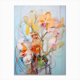 Abstract Flower Painting Monkey Orchid Canvas Print