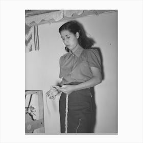Spanish American Girl Makes Skein Of Woolen Thread At Wpa (Works Progress Administrationwork Projects Canvas Print
