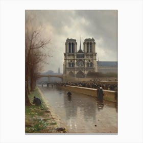 Notre Dame Paris France Camille Pissarro Style 6 Canvas Print