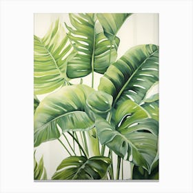 Amale0130 Tropical Leaves On A White Background In The Style Of 4f918222 E524 4b3c B85c Fac39c724104 Canvas Print