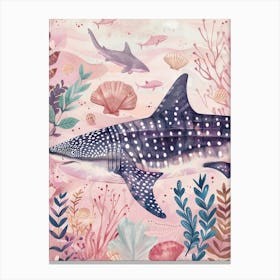 Purple Whale Shark Illustration 2 Canvas Print