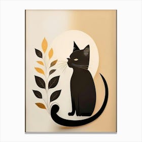 black cat mininalist portrait 19 Canvas Print