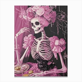 Pink Skeleton 1 Canvas Print