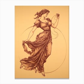 Aphrodite Vintage Drawing 5 Canvas Print