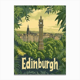 Aihrgdesign A Mid Century Modern Travel Poster For Edinburgh 5 Canvas Print