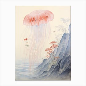 Box Jellyfish Japanese Style Illustration 3 Canvas Print