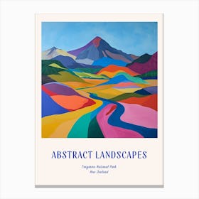 Colourful Abstract Tongariro National Park New Zealand 2 Poster Blue Canvas Print