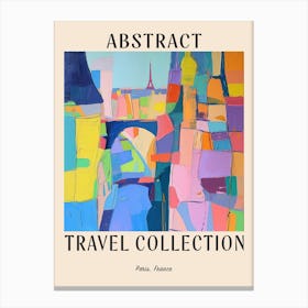 Abstract Travel Collection Poster Paris France 3 Canvas Print