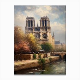 Notre Dame Paris France Camille Pissarro Style 7 Canvas Print