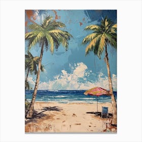 Retro Beach Scene 4 Canvas Print