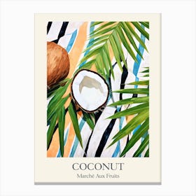 Marche Aux Fruits Coconut Fruit Summer Illustration 1 Canvas Print