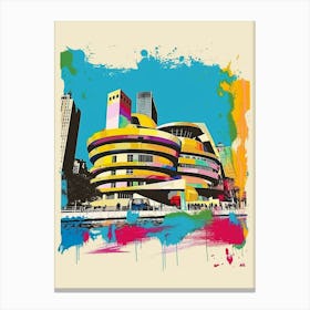 The Guggenheim Museum New York Colourful Silkscreen Illustration 1 Canvas Print