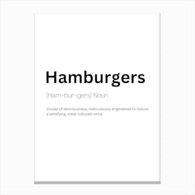 Hamburgers Definition Meaning Canvas Print