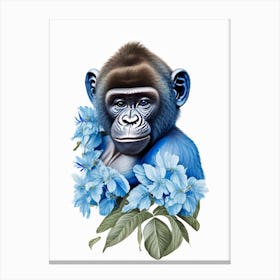 Baby Gorilla Gorillas Decoupage 4 Canvas Print